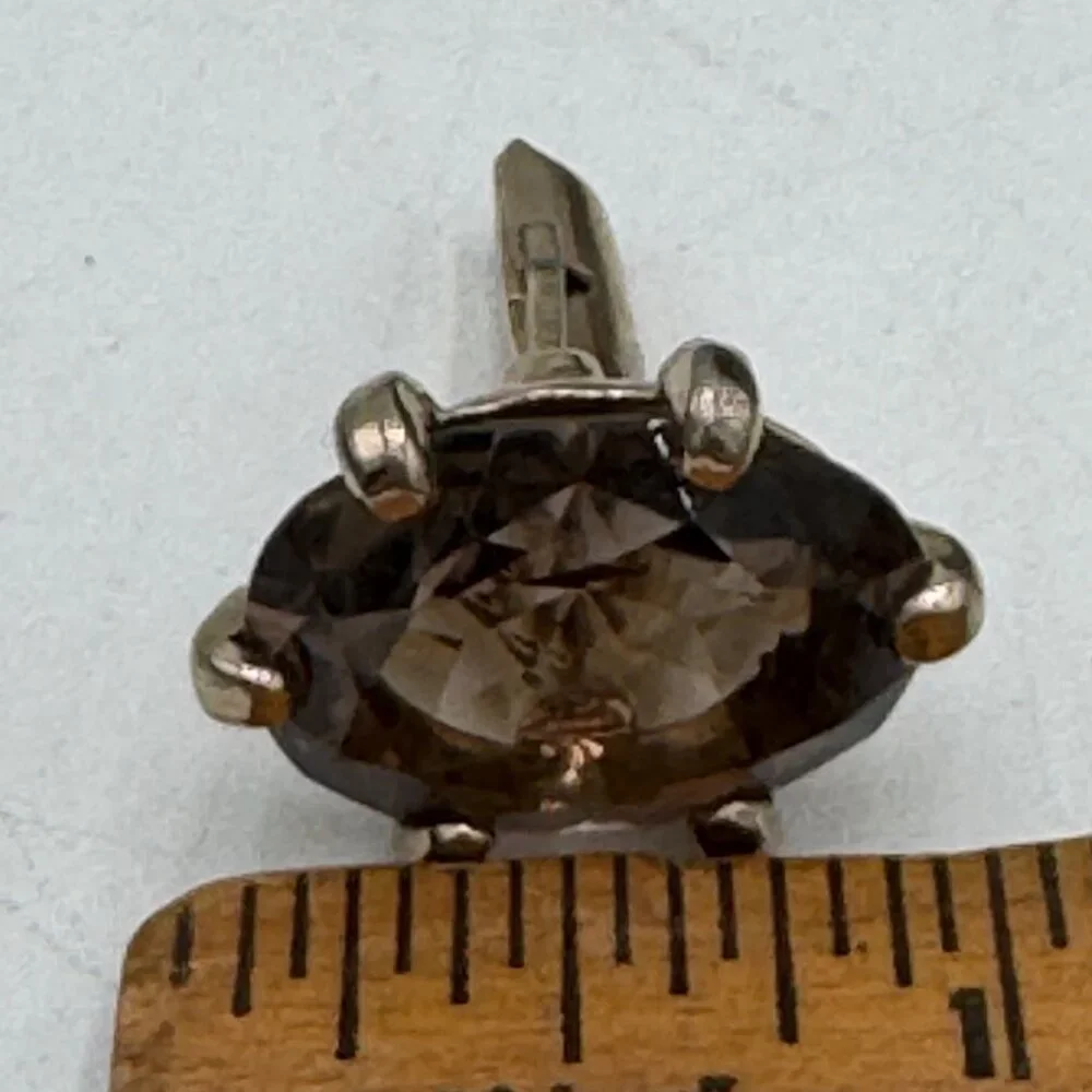 Vintage Swank Smoky Quartz Checkerboard Faceted Gold Tone Cufflinks